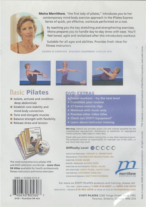 Stott Pilates Basic Pilates Moira Merrithew Dvd