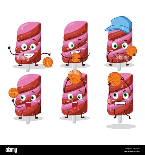 Talented Gummy Candy Strawberry Cartoon Character As A Basketball