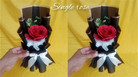 Tutorial Cara Membuat Buket Bunga Mawar Tangkai Diy Single Rose