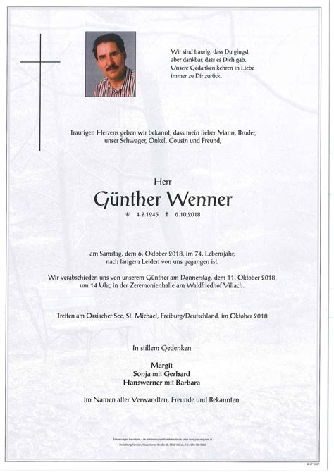 Parte für Günther Wenner pax requiem