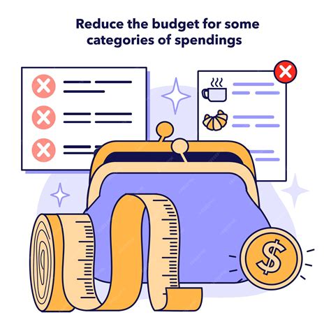 Premium Vector | Reduce the budget for some categories of spendings to