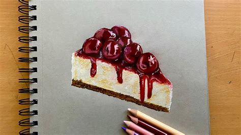 Realistic Cake Drawing Using Colored Pencils Step By Step Ramya