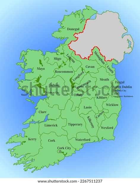 Republic Ireland Map Ireland Division Into Stock Illustration ...