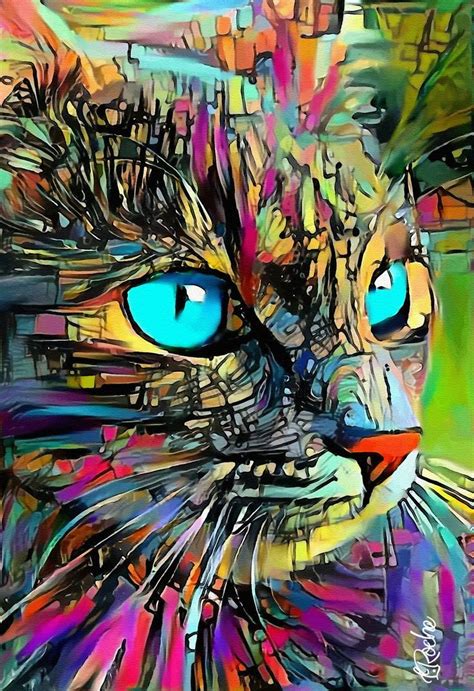 Galor Cat Mix Media X Cm Digital Arts By L Roche Artmajeur