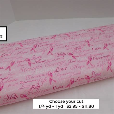 Breast Cancer Fabric Etsy