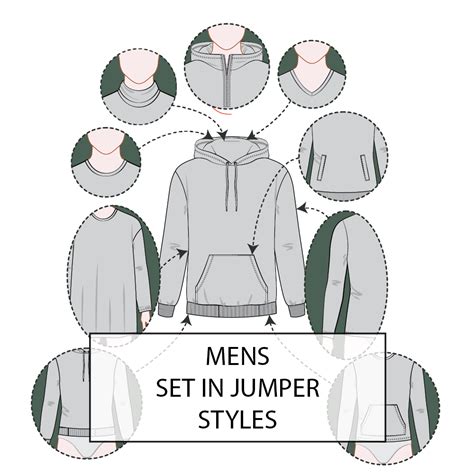 mens jumper set  sleeve pattern tech pack