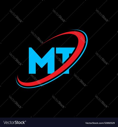 Mt M T Letter Logo Design Initial Royalty Free Vector Image