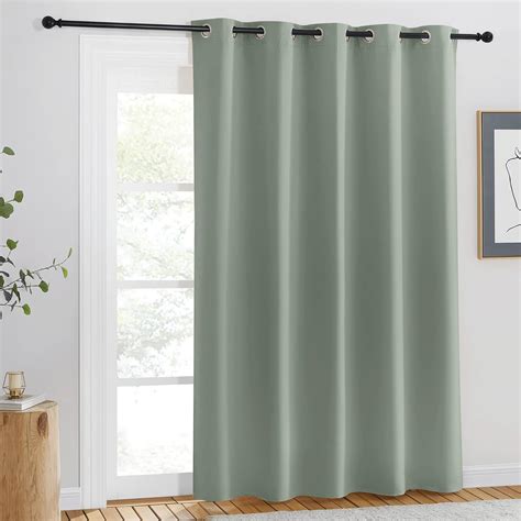 NICETOWN Blackout Sage Green Curtain For Windows 84 Inch Long Thermal