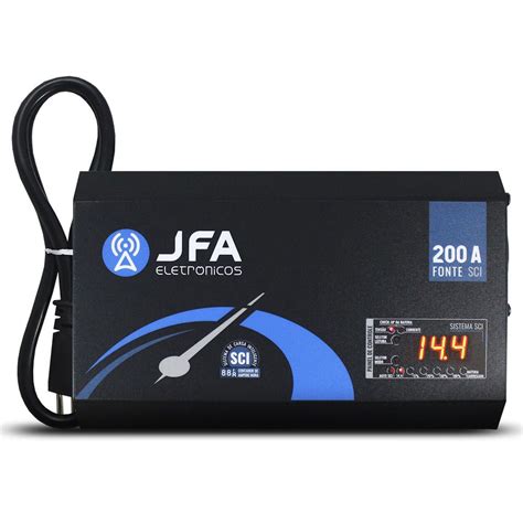 Fonte Automotiva Jfa 200 a Bivolt Digital 12v Slim sci Voltímetro