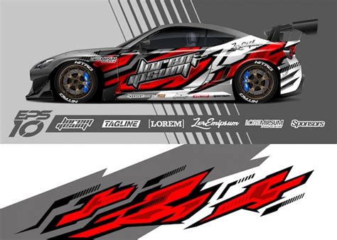 Premium Vector Car Wrap Decal Graphic Design Abstract Stripe Racing