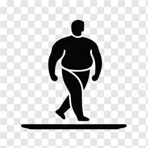 Fat Man Walking Icon Vector Art A Simplistic Black Icon Of Healthy Person On A White