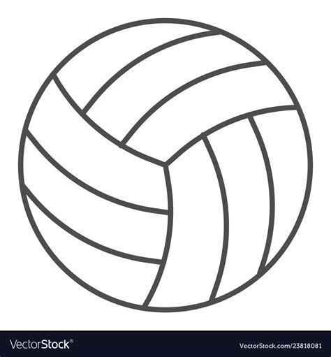 Volleyball Ball Thin Line Icon Sport Equipment Vector Image