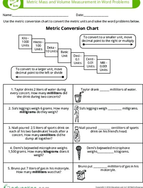 Metric Conversion Word Problems