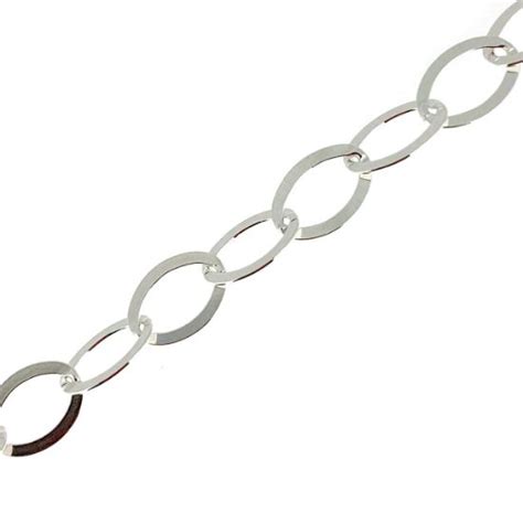 Wholesale Chain 925 Sterling Silver Flat Cable Oval Chain Bulk Chain