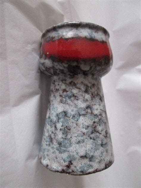 Strehla Veb Keramik Classic Mid Centuryfat Lava Small Vase Number