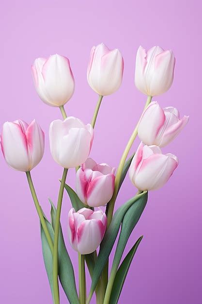 Premium AI Image | a bouquet of tulips with a purple background