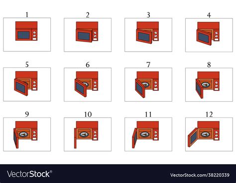 Animation a red microwave oven Royalty Free Vector Image