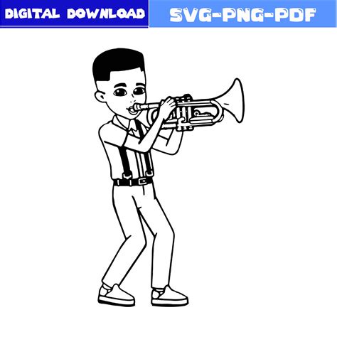 Gracie S Boy With Saxophone Outline Svg Gracie S Boy Svg G Inspire