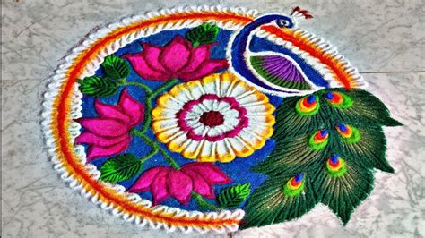 Louts Peacockon Rangoli Patterns