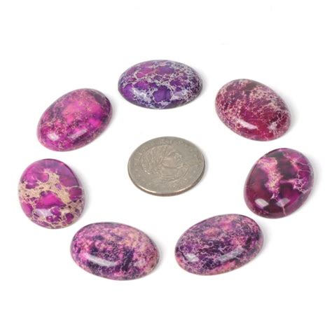 30mm Purple Sea Sediment Jasper Oval Flatback Cab Cabochon Etsy