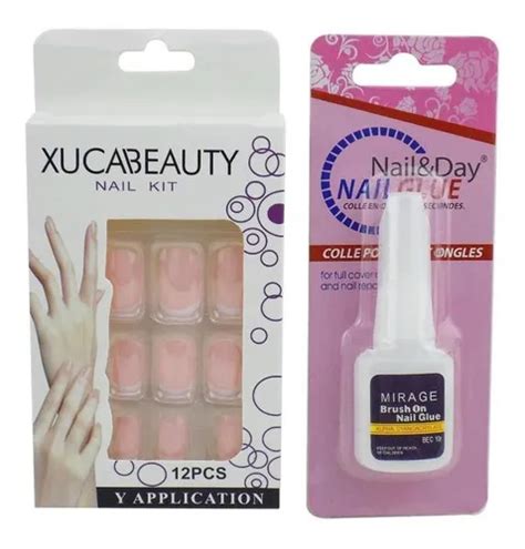 Kit de 10 uñas postizas Nude And Glue MercadoLibre