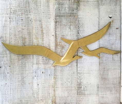 Brass Seagull Wall Hanging Mid Century Seagull Wall Art Large Etsy