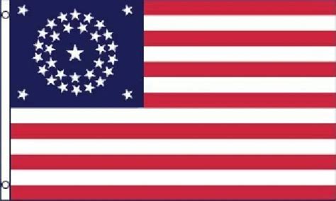 34 Star Round US Civil War Flag 3x5 ft United States USA American Union ...