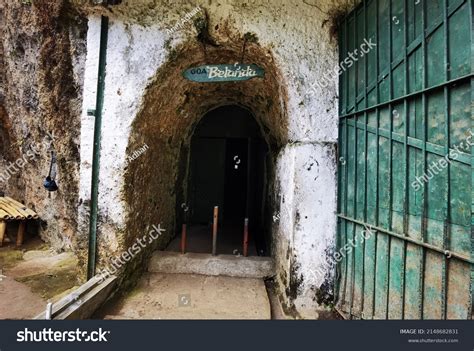 goa belanda holland cave historical landmark stock photo