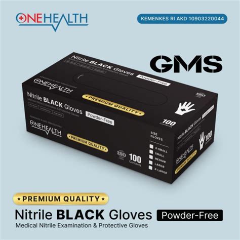 Jual Sarung Tangan Nitrile Black Onehealth Per Box Isi Pcs Sarung