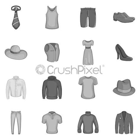 Types Of Clothes Icons Set Cartoon Style Stock Vector Crushpixel