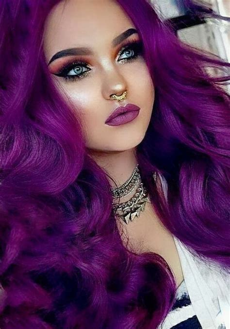 Powermp Linktree Dark Purple Hair Hair Color Crazy Bright Hair