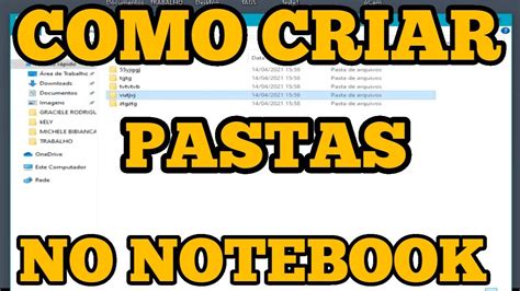 Como Criar Pasta No Notebook Youtube