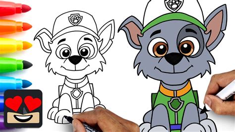 How To Draw Rocky Paw Patrol Youtube