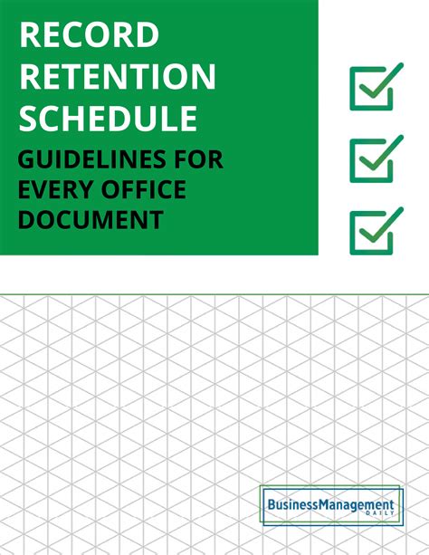 Record Retention Schedule Guidelines For Every Office Document