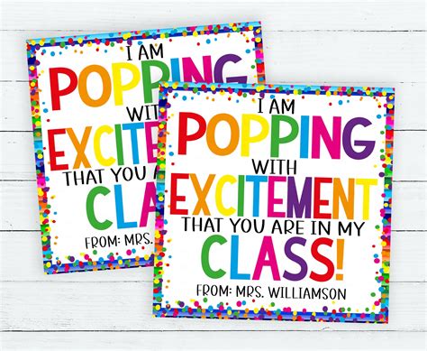 Back to School Popping Gift Tags Popping With Excitement You - Etsy