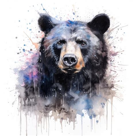 Premium AI Image | Watercolor painting of black bear