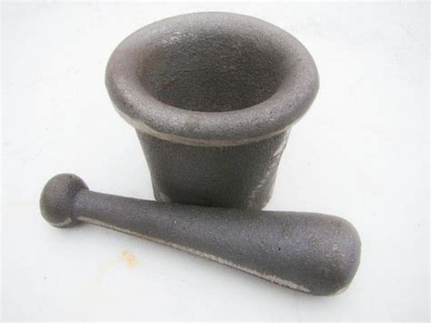 Cast Iron Mortar Pestle Rock Ore Crusher Pulverizer Assay Gold Silver Make Your Own Gold