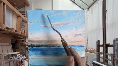 Sky Painting An Oil Tonalist Sketch Painting Sky With A Palette Knife