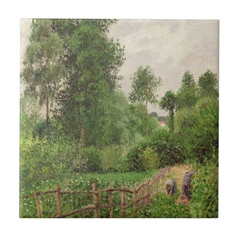 Camille Pissarro Paysage Temps Gris A Eragny Tile Zazzle Arte