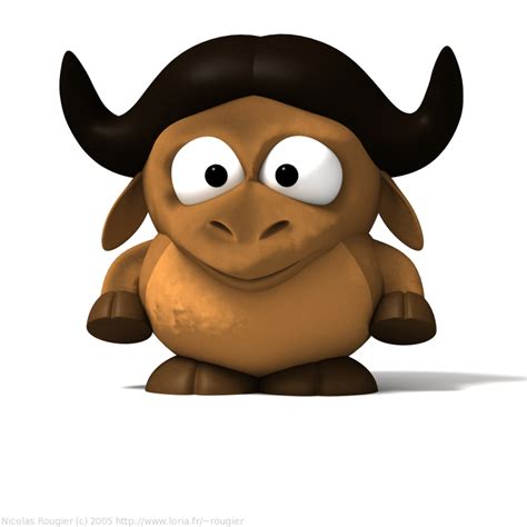 3d Baby Gnu And Tux By Nicolas Rougier Gnu Project Free Software