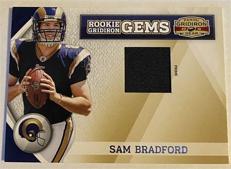 Sam Bradford Panini Gridiron Gear Gems Materials Prime Ebay