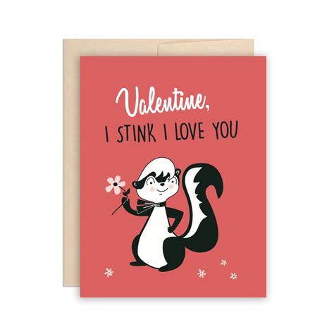 Funny Skunk Valentines Day Card Retro Inspired Etsy