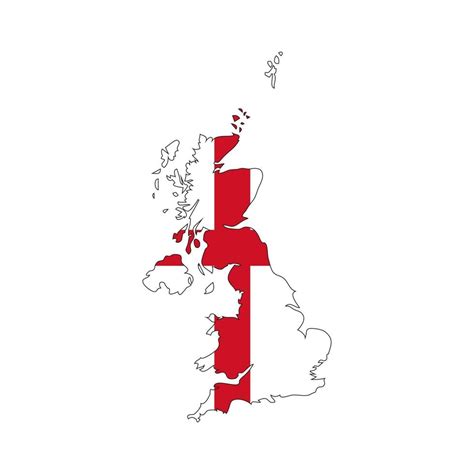 England map silhouette with flag on white background 3331430 Vector Art ...