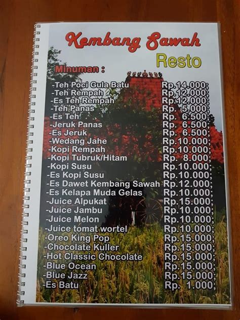 Menu At KEMBANG SAWAH Restaurant Selomartani Unnamed Road