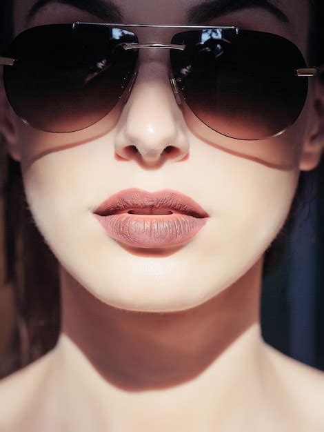 Premium Photo Pretty Girl In Brown Sunglasses