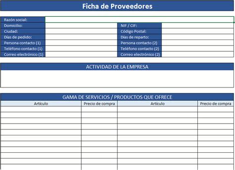 Lista Y Evaluci N De Proveedores Plantilla Excel