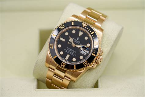 Rolex Submariner Date Ln Black Dial Solid Yellow Gold Ceramic