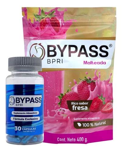 Bypass Bpri Kit Azul 30 Cápsulas Y Malteada Fresa 400 Grs Meses sin