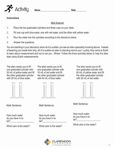 Measurement Volume Worksheets Lovely Graduated Cylinder Measuring