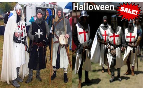 Sunlexa Medieval Tunic Templar Knight Halloween Costume